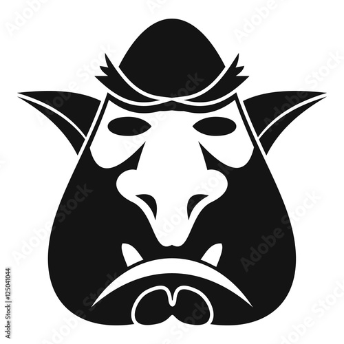 Head of troll icon. Simple illustration of head of troll vector icon for web