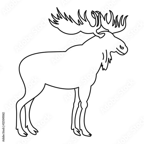 Moose icon. Outline illustration of moose vector icon for web