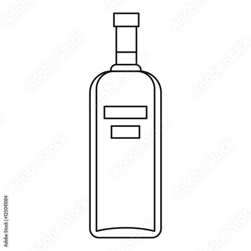 Bottle of vodka icon. Outline illustration of bottle of vodka vector icon for web