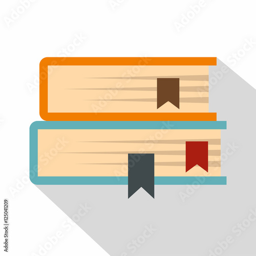 Two books icon. Flat illustration of two books vector icon for web