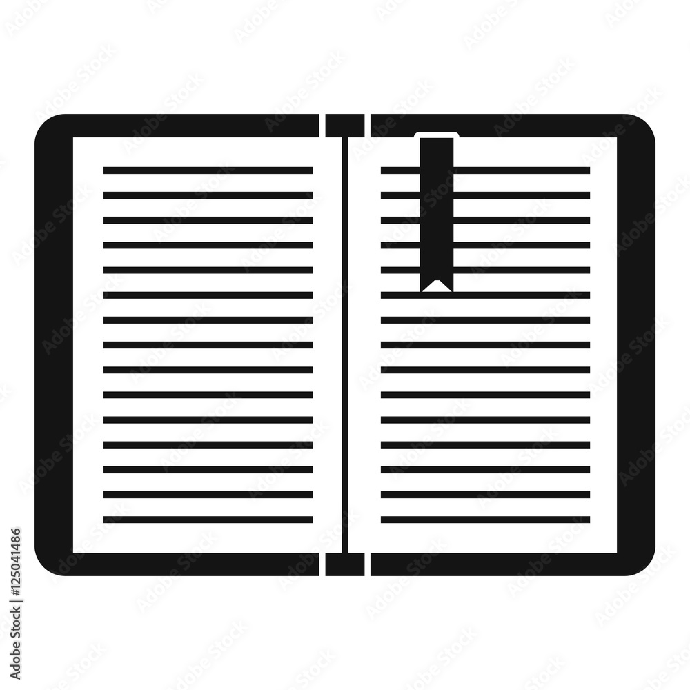 Open tutorial with bookmark icon. Simple illustration of open tutorial with bookmark vector icon for web Open tutorial with bookmark icon. Simple illustration of open tutorial with bookmark vector icon for web