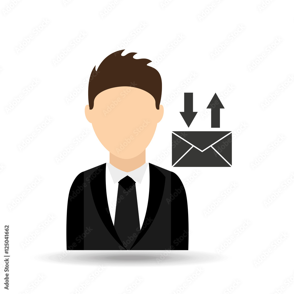 character man with email mail design vector illustration eps 10 character man with email mail design vector illustration eps 10