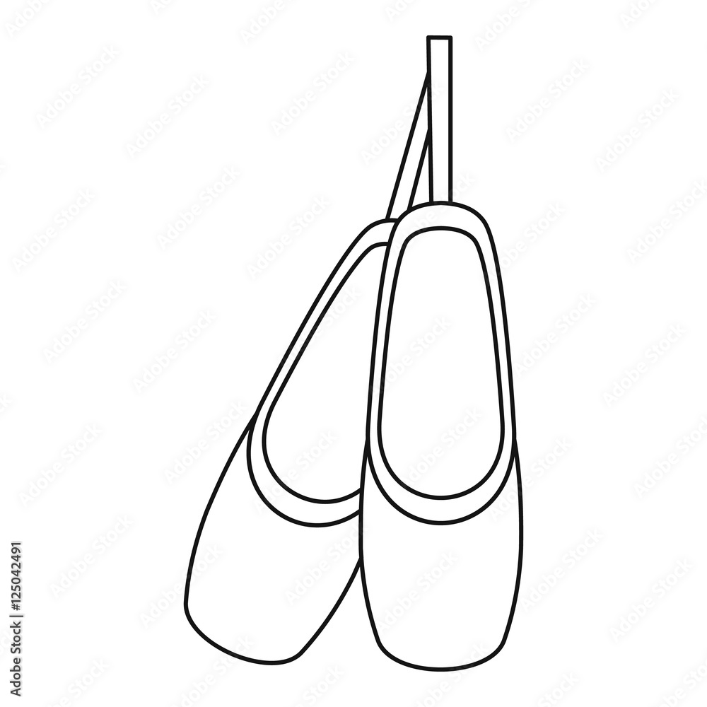 Pointe shoes icon. Outline illustration of pointe shoes vector icon for ...
