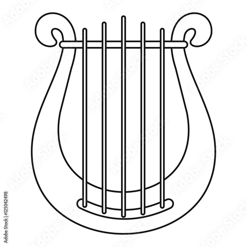 Harp icon. Outline illustration of harp vector icon for web