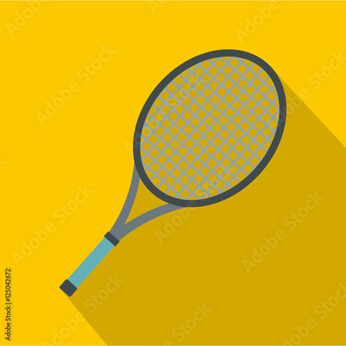 Tennis racket icon. Flat illustration of tennis racket vector icon for web