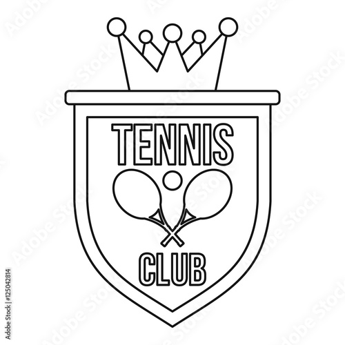 Coat of arms of tennis club icon. Outline illustration of coat of arms of tennis club vector icon for web