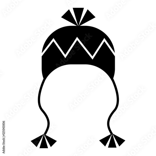 Winter hat with tassels icon. Simple illustration of winter hat with tassels vector icon for web