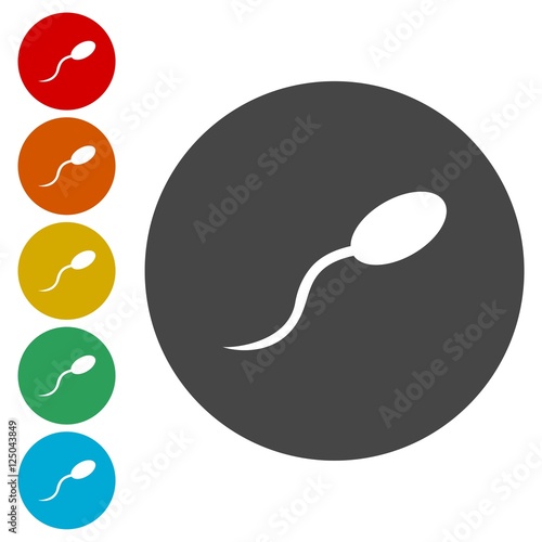 Sperm sign icon. Fertilization or insemination symbol 