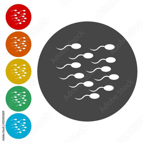 Sperm sign icon. Fertilization or insemination symbol 