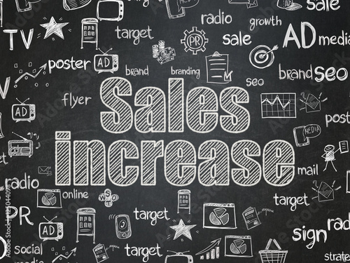 Marketing concept: Sales Increase on School board background