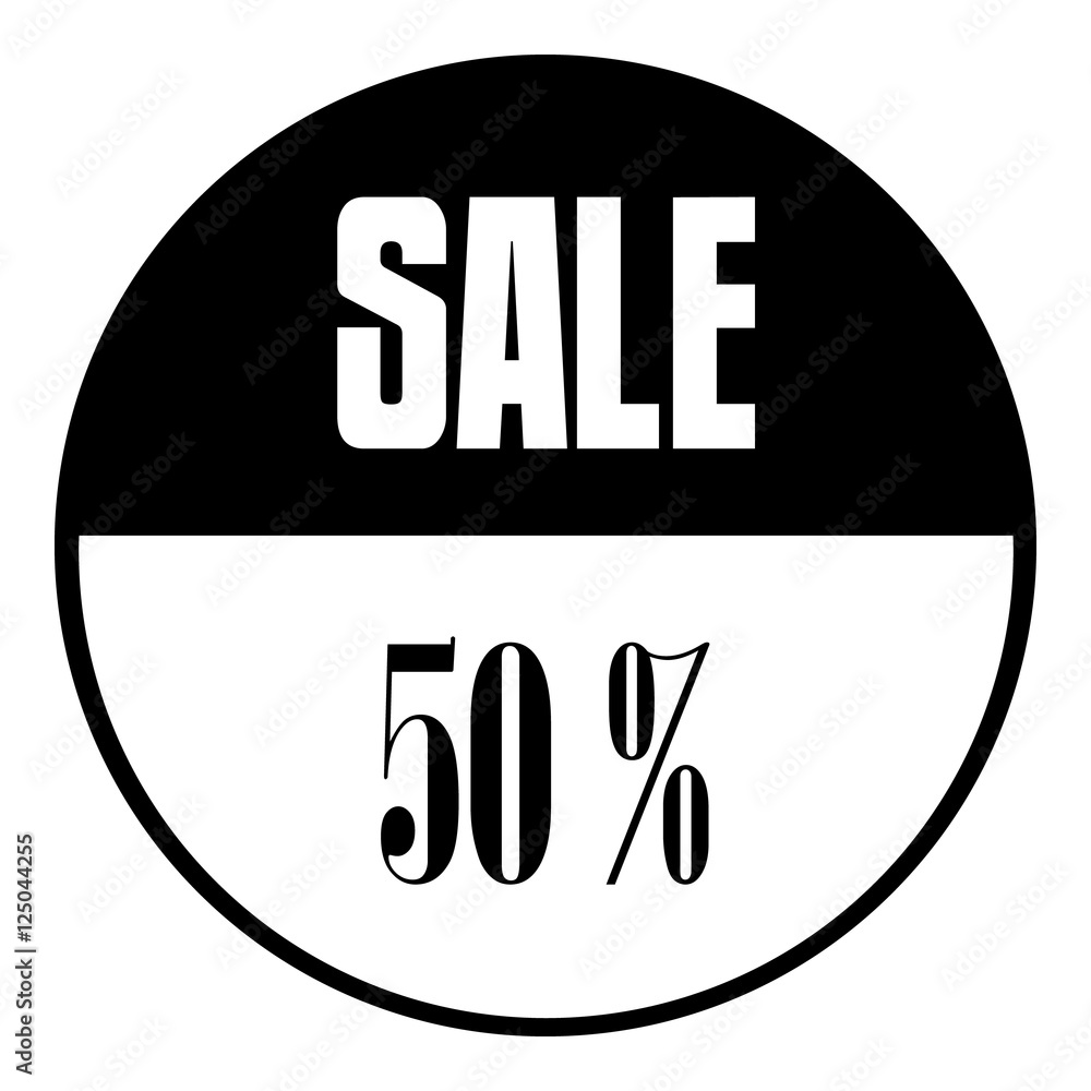 Sale emblem 50 percent off icon. Simple illustration of sale emblem 50 percent off vector icon for web Sale emblem 50 percent off icon. Simple illustration of sale emblem 50 percent off vector icon for web