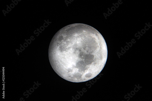 Moon the dark black sky isolated closeup 3