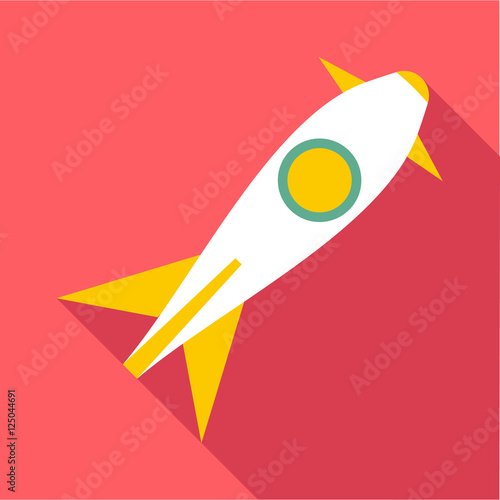 Rocket launch icon. Flat illustration of rocket launch vector icon for web