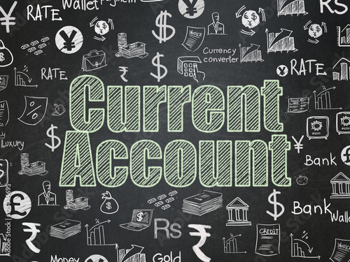 Money concept: Current Account on School board background