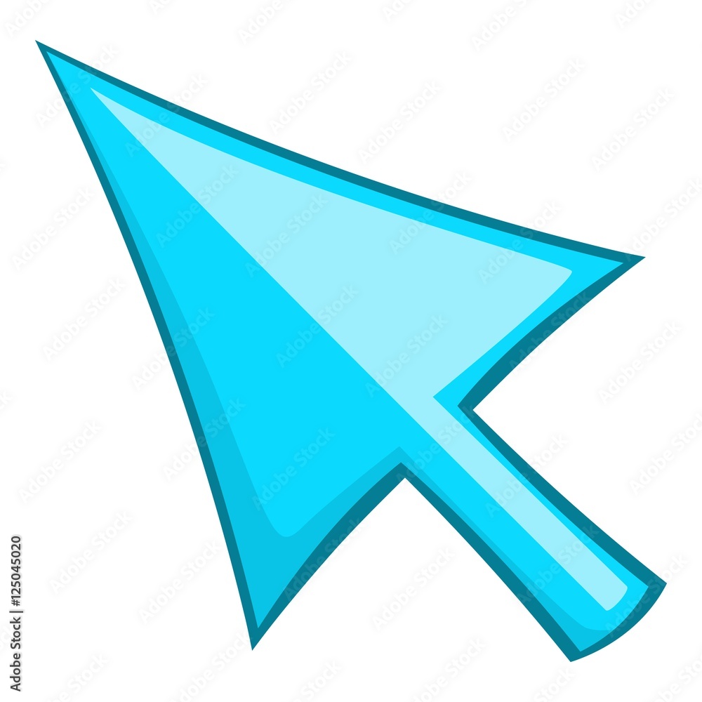 Blue mouse arrow icon. Cartoon illustration of arrow vector icon for web design Blue mouse arrow icon. Cartoon illustration of arrow vector icon for web design