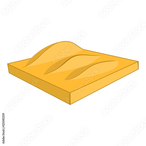 Desert sand dunes icon. Cartoon illustration of dunes vector icon for web design