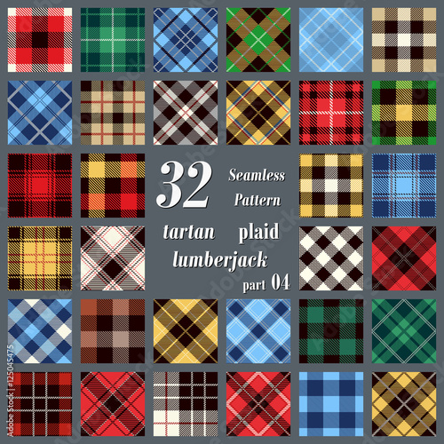 Set Tartan Seamless Pattern.