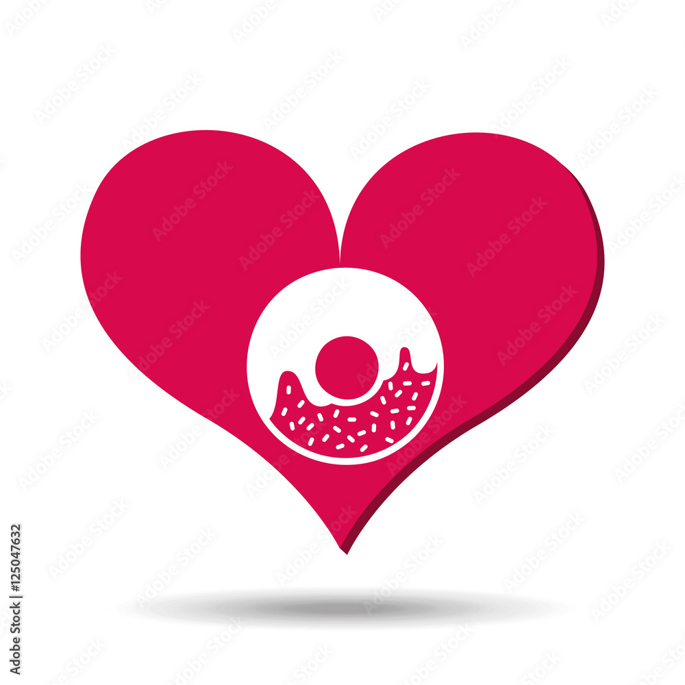 heart red cartoon donut icon design vector illustration heart red cartoon donut icon design vector illustration