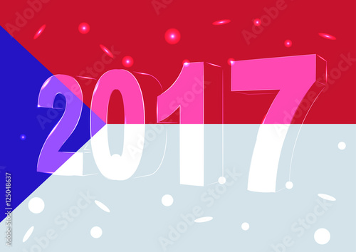 Новый 2017 год на фоне флага Чехии