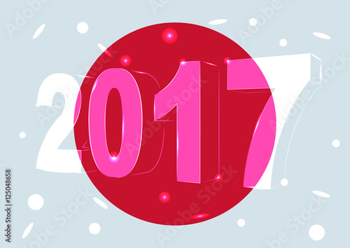 Новый 2017 год на фоне флага Японии