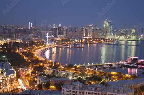 night view of the city Baku. Azerbaijan.