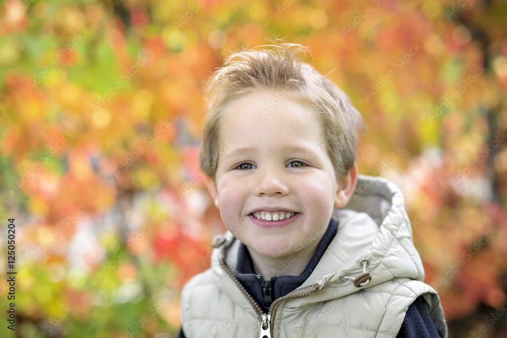 boy in autumn season in a park boy in autumn season in a park