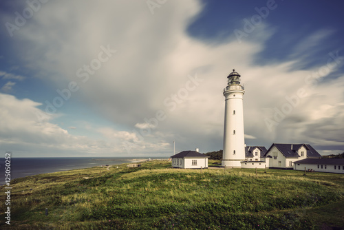 long time exposure of Lighthouse Hirtshals, Denmark, Europe