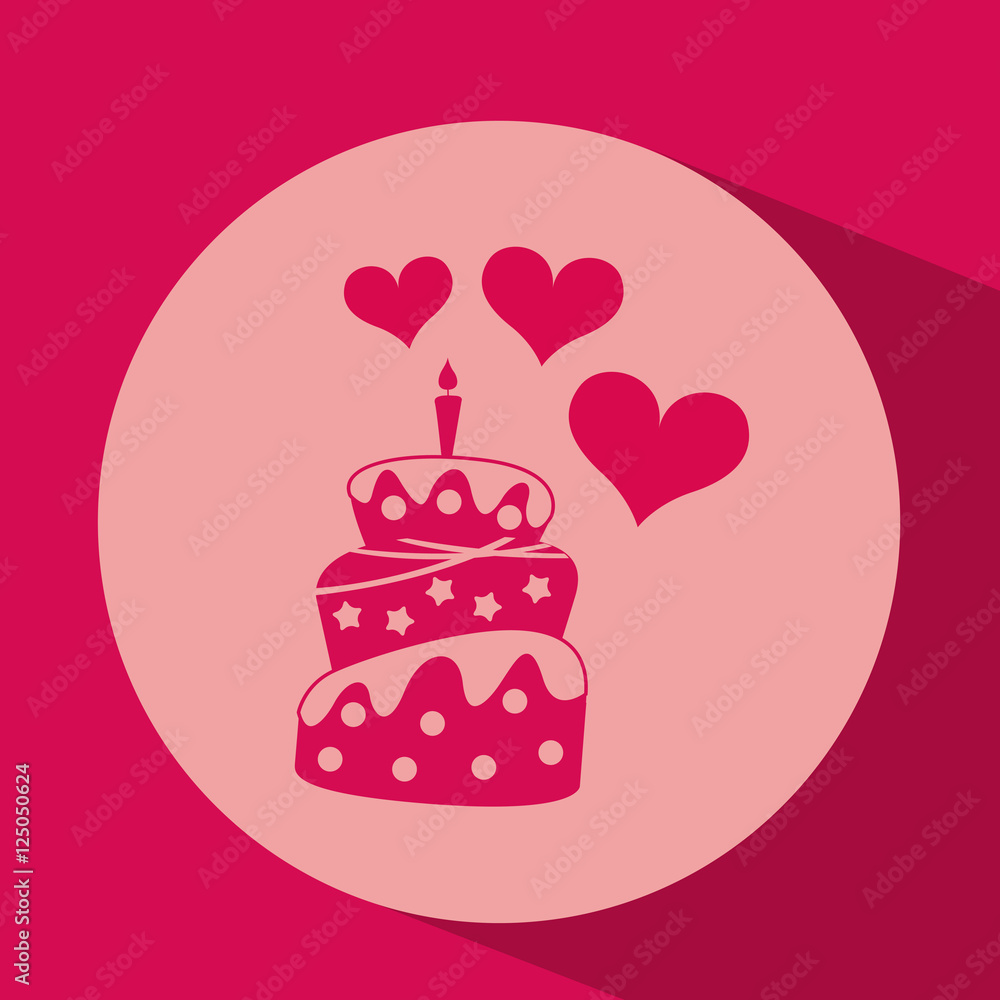 heart red cartoon cake candle icon design vector illustration heart red cartoon cake candle icon design vector illustration