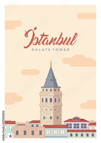 Istanbul Galata Tower illustration