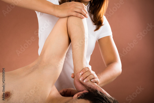 Close-up Of A Man Getting Massage