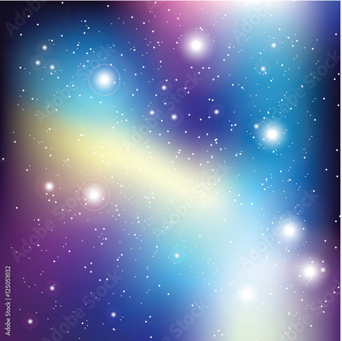 Universe with stars. Matrix of glowing stars. Space background.