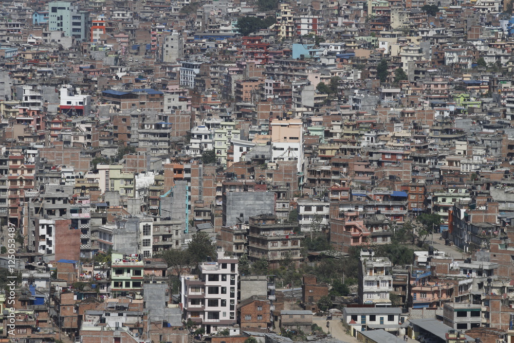 View of central Kathmandu, Nepalese capital city