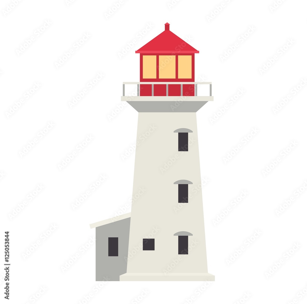 Vector cartoon flat lighthouses.