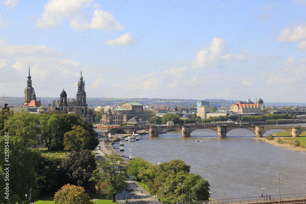 Naklejka premium Stadtansicht von Dresden von oben