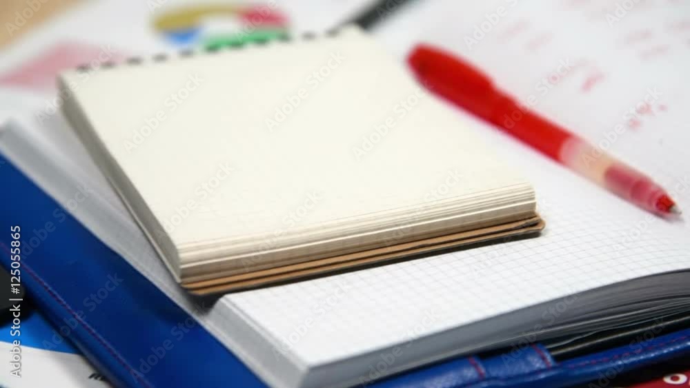 Accountant's Workplace With Entries In Diary And Other Items. Accountant's Workplace With Entries In Diary And Other Items.