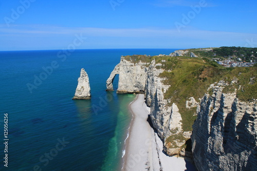 Plage et falaises d'étretat France