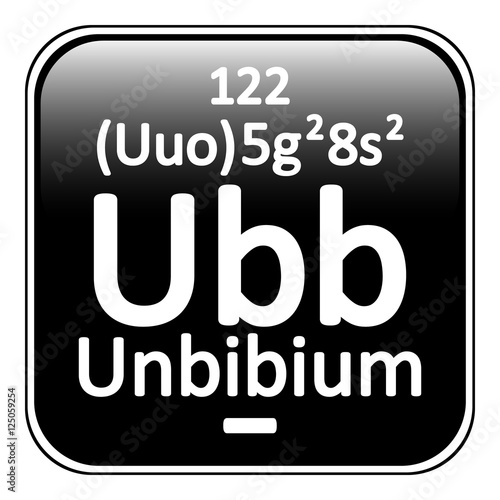 Periodic table element unbinilium icon.