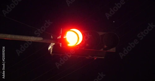 Warning Alarm signal at working red traffic light flashing
