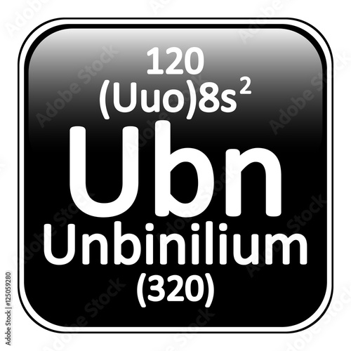 Periodic table element unbinilium icon. photo