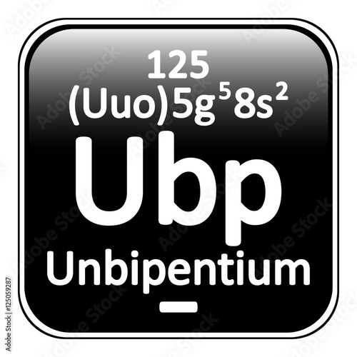 Periodic table element unbipentium icon.