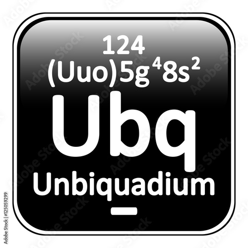 Periodic table element unbinilium icon.