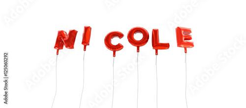 Tableau sur toile NICOLE - word made from red foil balloons - 3D rendered