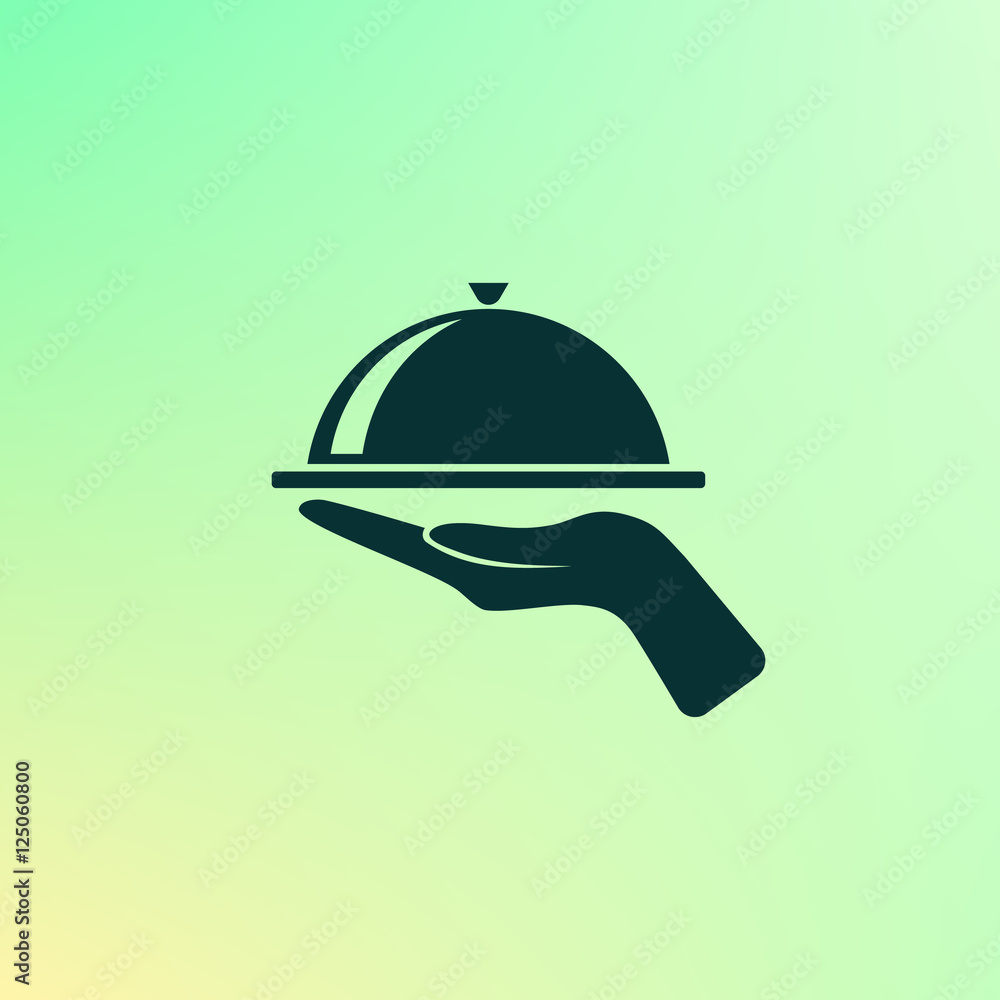 Fototapeta premium Hot proper meal plate vector icon