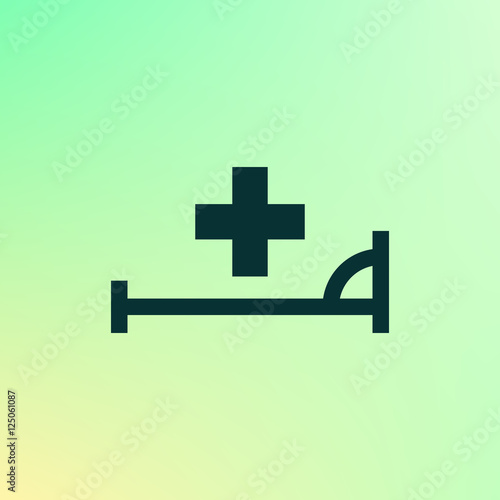 Vector icon with bed and cross