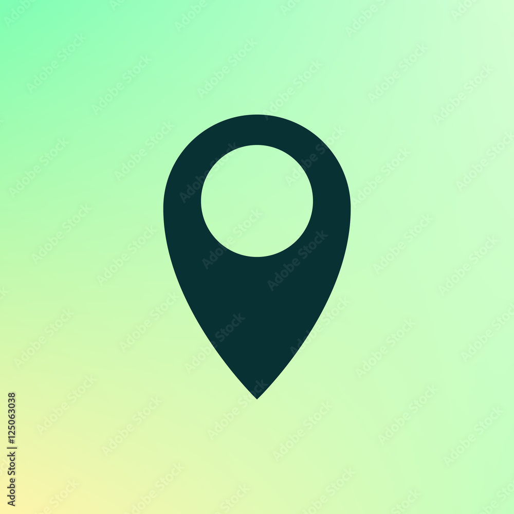 Flat paper cut style icon of map pointer Flat paper cut style icon of map pointer