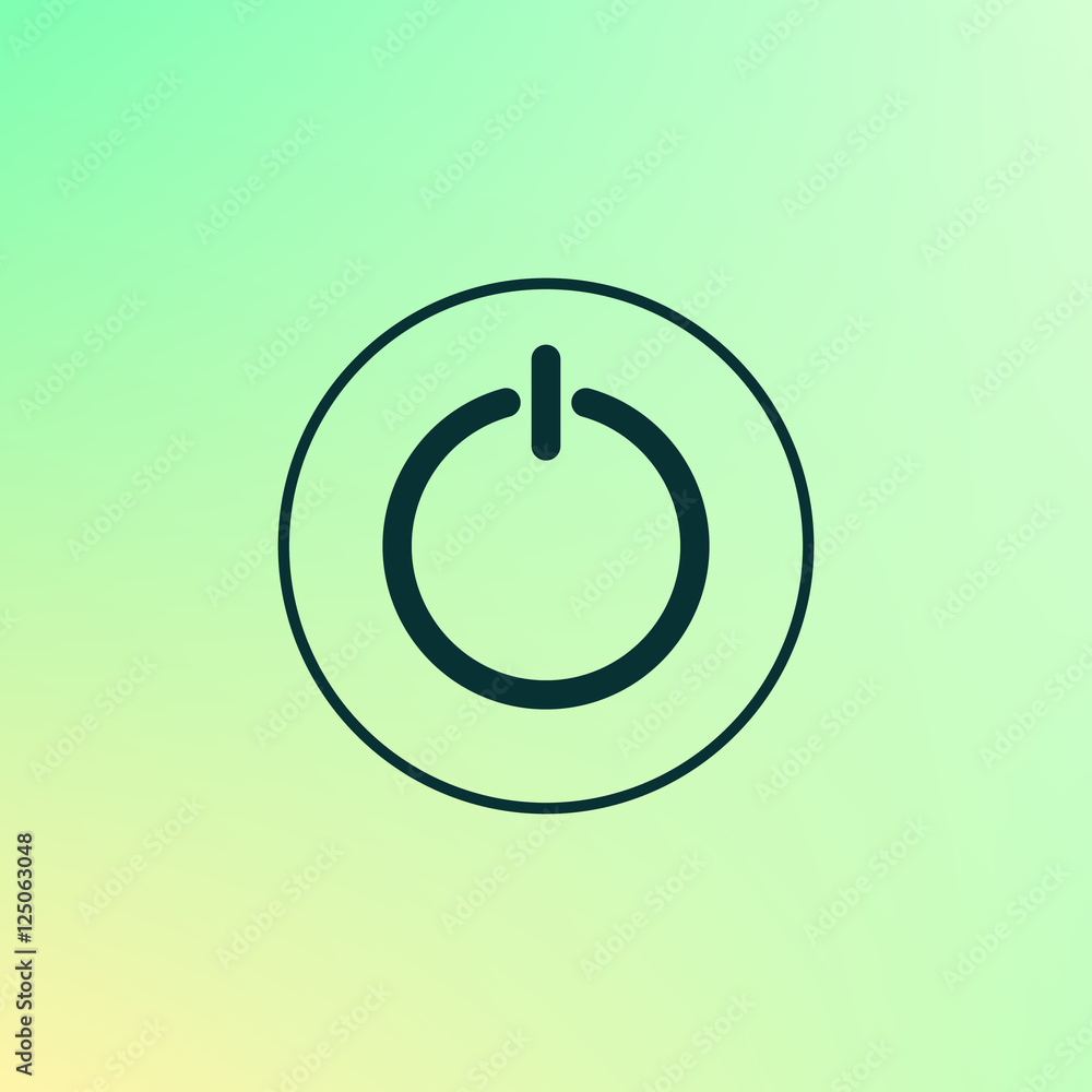 Power sign icon. Flat design style. Power sign icon. Flat design style.