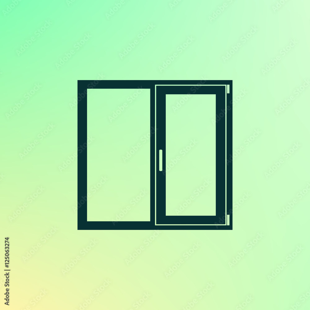 Flat paper cut style icon of modern window Flat paper cut style icon of modern window