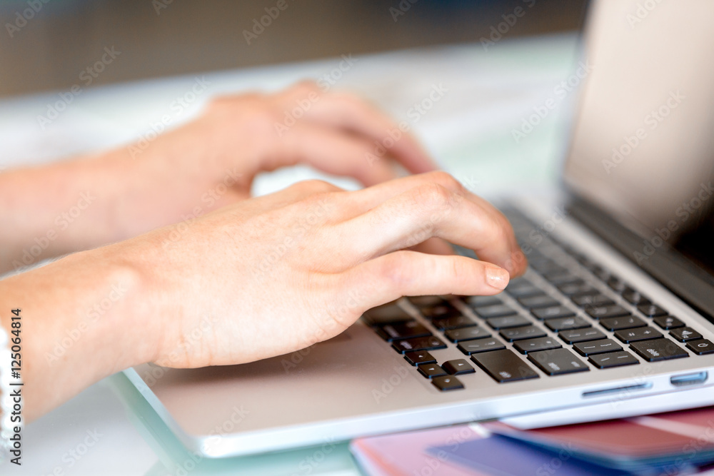 Image of woman's hands typing Image of woman's hands typing