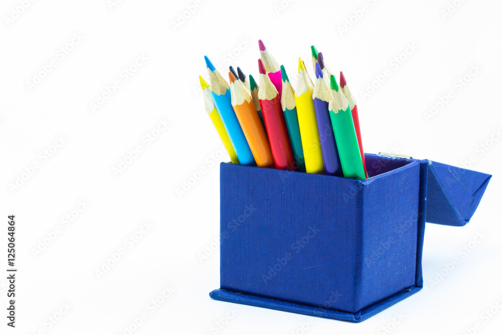 Colour pencils isolated on white background close up Colour pencils isolated on white background close up