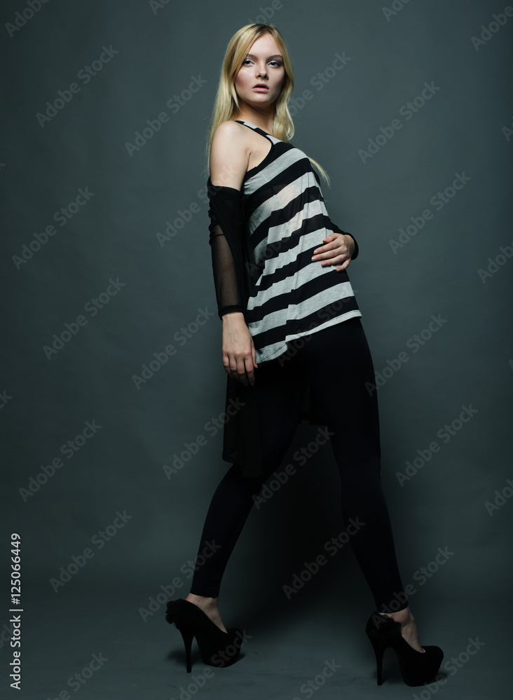 pretty model on grey background pretty model on grey background